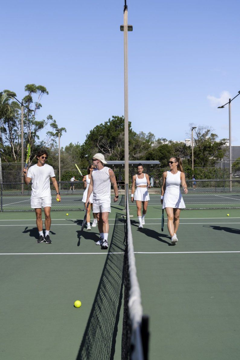 Players walking off court after a session